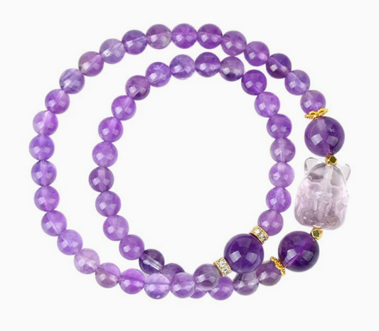 アメジスト 九尾狐 2 連ブレスレット